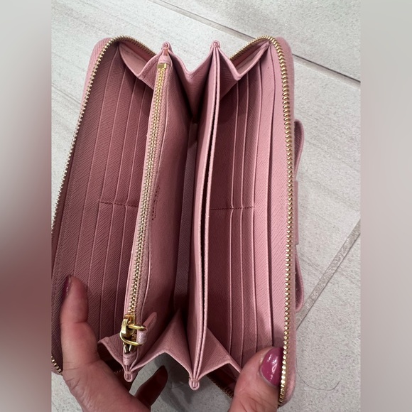 PRADA Authentic Saffiano Leather Long Wallet, Orchidea Pink - Picture 9 of 13